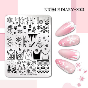 Stamping Plate X021 Christmas Nail Stamping BORN PRETTY 