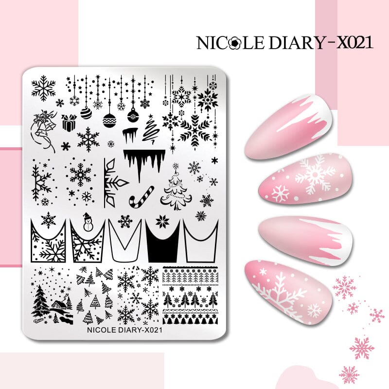Stamping Plate X021 Christmas Nail Stamping BORN PRETTY 