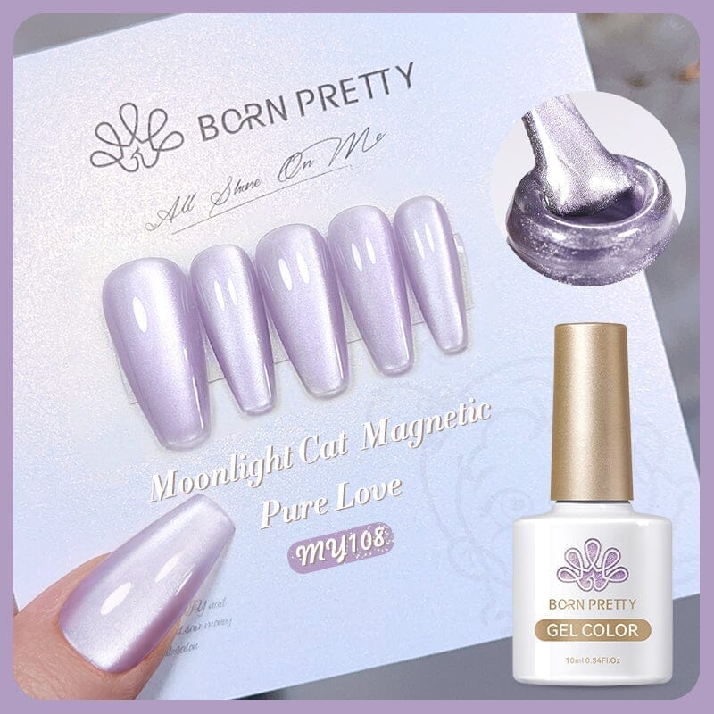 Moonlight Cat Magnetic Gel Polish Pure Love Series 10ml Gel Nail Polish BORN PRETTY MY108 