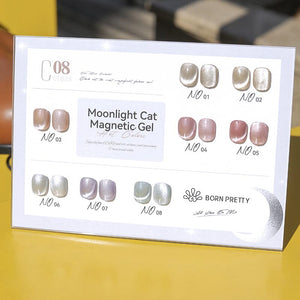 Color Chart Card Display Book for Moonlight Cat Magnetic Gel (SKU:57450) Gel Nail Polish BORN PRETTY 