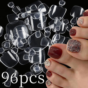 96pcs Transparent Toenail False Nail Tips Nail Tips No Brand 