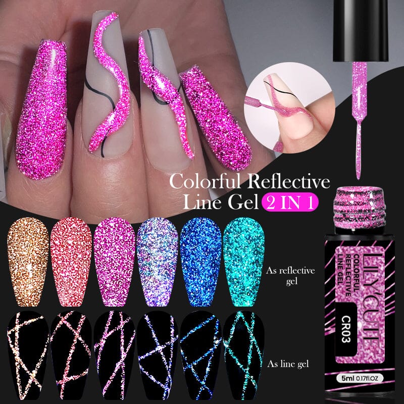 Colorful Reflective Line Gel 5ml Gel Nail Polish LILYCUTE 