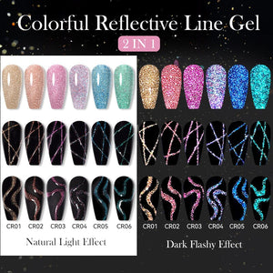 Colorful Reflective Line Gel 5ml Gel Nail Polish LILYCUTE 