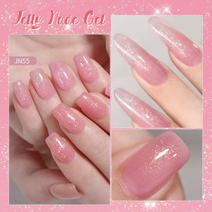 Glitter Nude Pink Jelly Nude Gel 10ml (JN51-JN74) Gel Nail Polish BORN PRETTY 