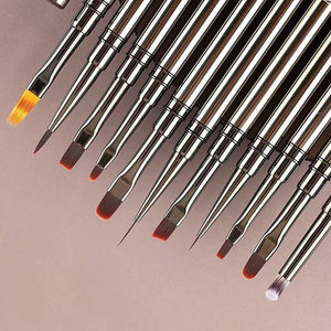 Gray Metal Handle Nail Brush Tools & Accessories No Brand 