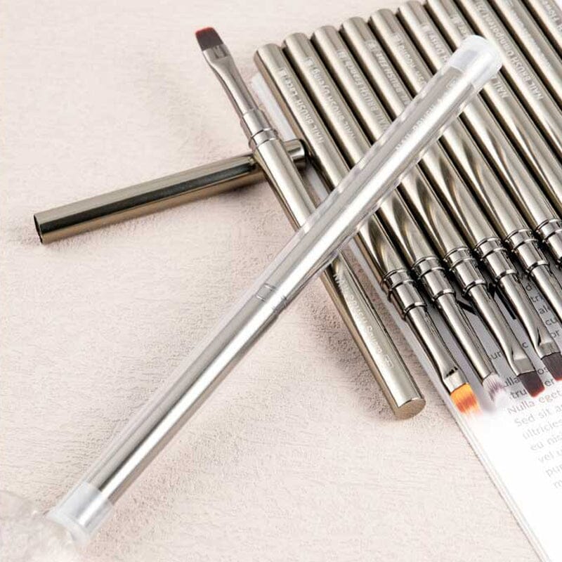 Gray Metal Handle Nail Brush Tools & Accessories No Brand 