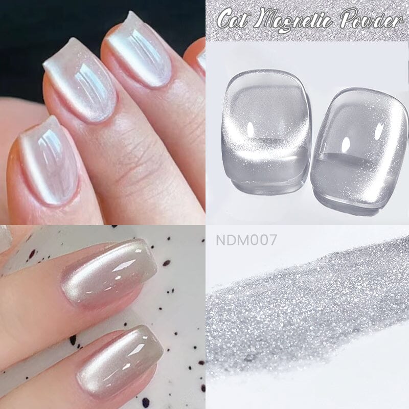 White Cat Magnetic Powder NDM007 Nail Art NICOLE DIARY 
