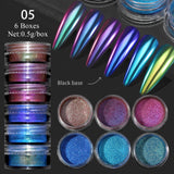 6 Boxes Chrome Nail Powder Set Nail Powder No Brand 05 