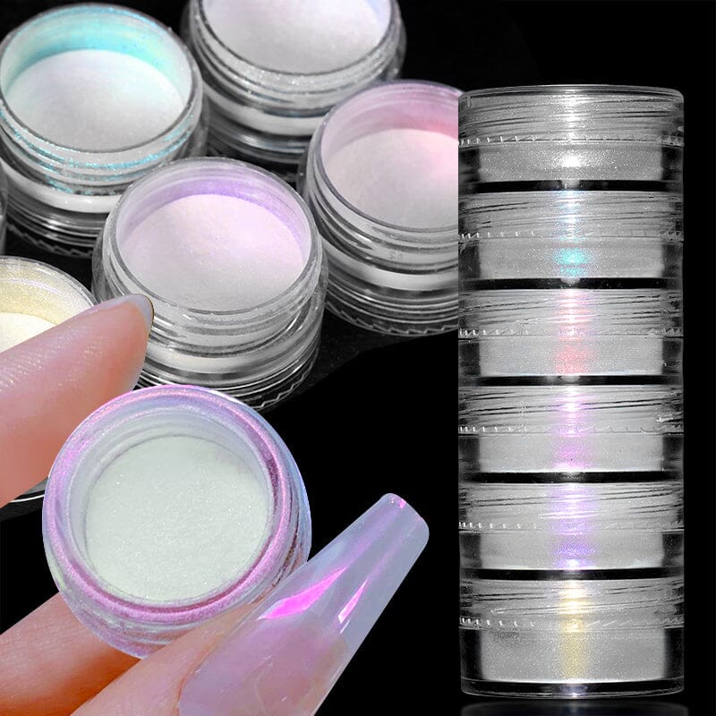 6 Boxes Chrome Nail Powder Set Nail Powder No Brand 