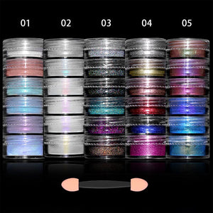 6 Boxes Chrome Nail Powder Set Nail Powder No Brand 