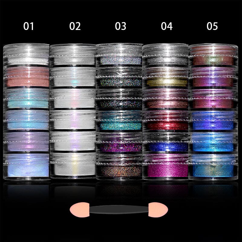 6 Boxes Chrome Nail Powder Set Nail Powder No Brand 