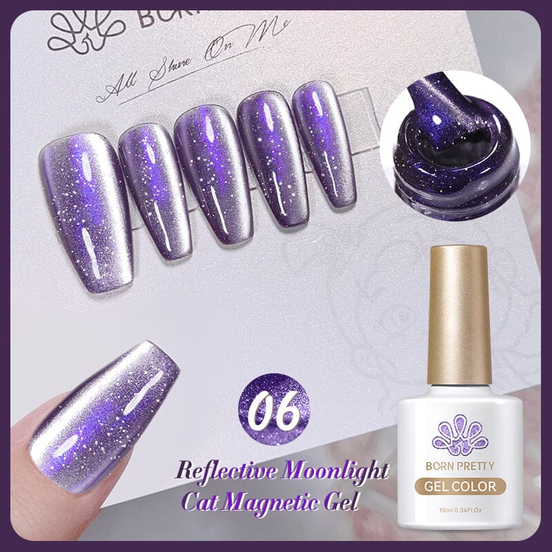 Reflective Moonlight Cat Magnetic Gel RM06 10ml Gel Nail Polish BORN PRETTY 