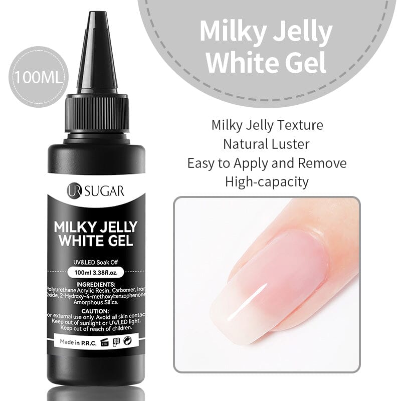 Base Top Function Gel 100ml Base & Top Coat UR SUGAR Milky Jelly White Gel 