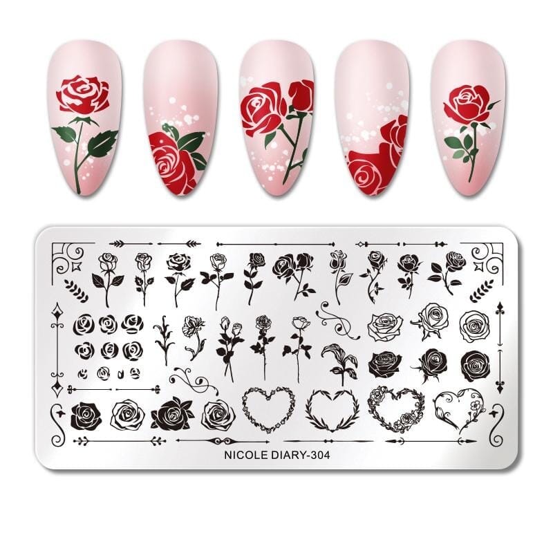 Rectangle Nail Stamping Plates Stamping Nail BORN PRETTY 