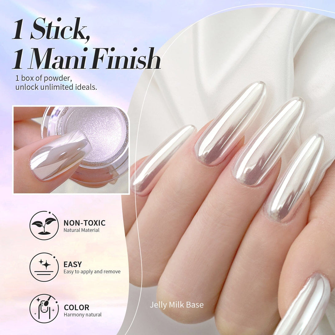 Silver Metallic Chrome Pearl Nail Powder Nail Powder BORN PRETTY 