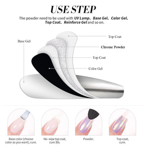 Silver Metallic Chrome Pearl Nail Powder Nail Powder BORN PRETTY 