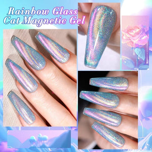 Colored Cat Magnetic Gel MY228 Colorful Laser 10ml Gel Nail Polish BORN PRETTY 