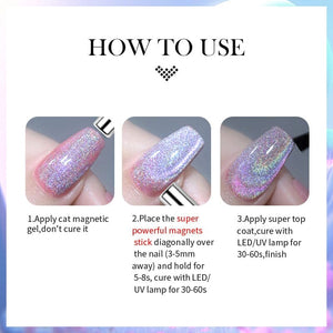 Colored Cat Magnetic Gel MY228 Colorful Laser 10ml Gel Nail Polish BORN PRETTY 