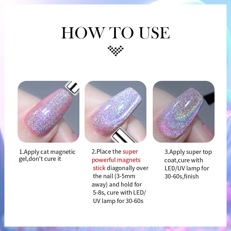 Colored Cat Magnetic Gel MY228 Colorful Laser 10ml Gel Nail Polish BORN PRETTY 