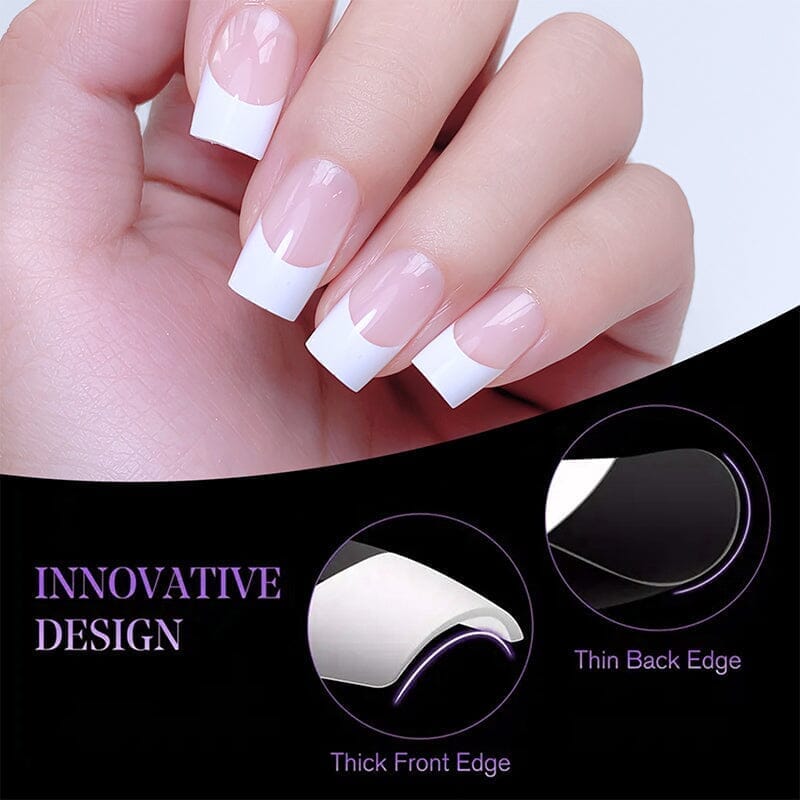 30pcs White French Square Round Press on Nails Nail Tips No Brand 