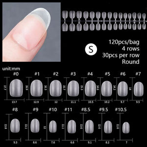120pcs S-Round Matte False Nail Tips Nail Tips No Brand 