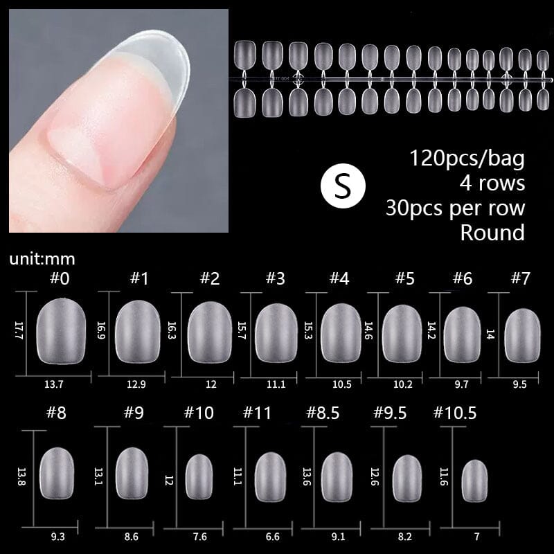 120pcs S-Round Matte False Nail Tips Nail Tips No Brand 