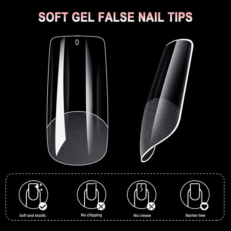 600pcs Water Drop Semi-matte False Nail Tips Nail Tips No Brand 