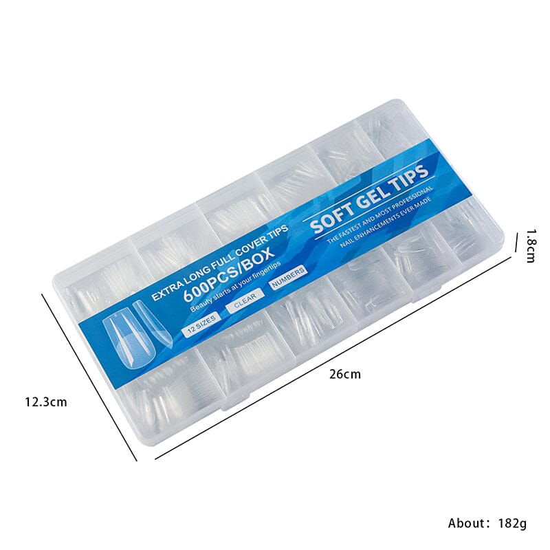 600pcs Water Drop Semi-matte False Nail Tips Nail Tips No Brand 