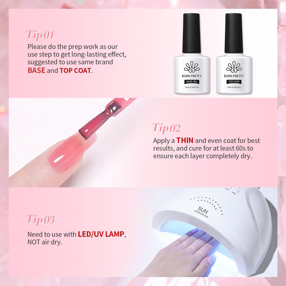 Pink Hema-Free Milky Jelly Gel Polish #06 15ml Gel Nail Polish BORN PRETTY 