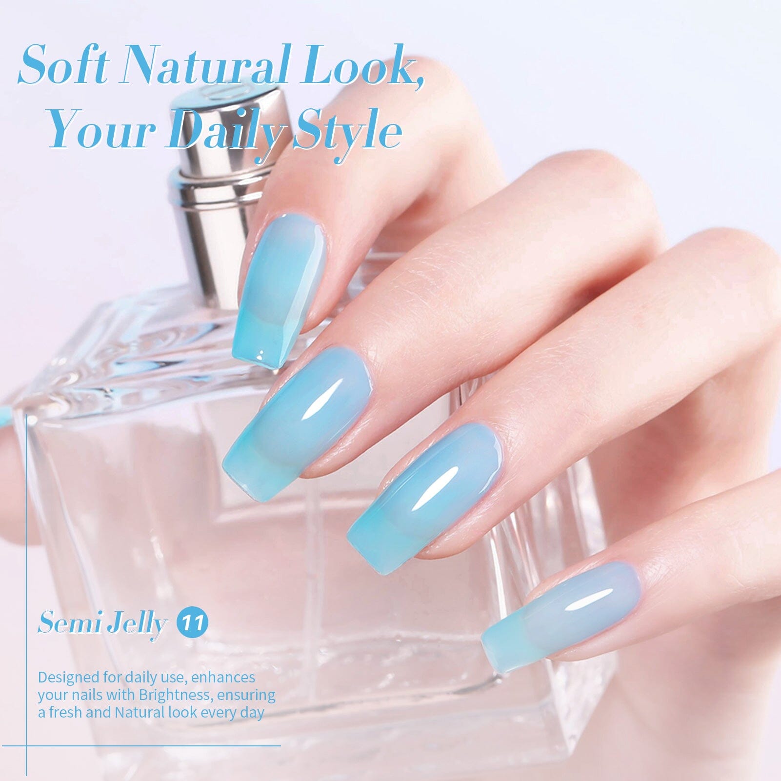 Blue Hema-Free Semi Jelly Gel Polish #11 15ml Gel Nail Polish BORN PRETTY 