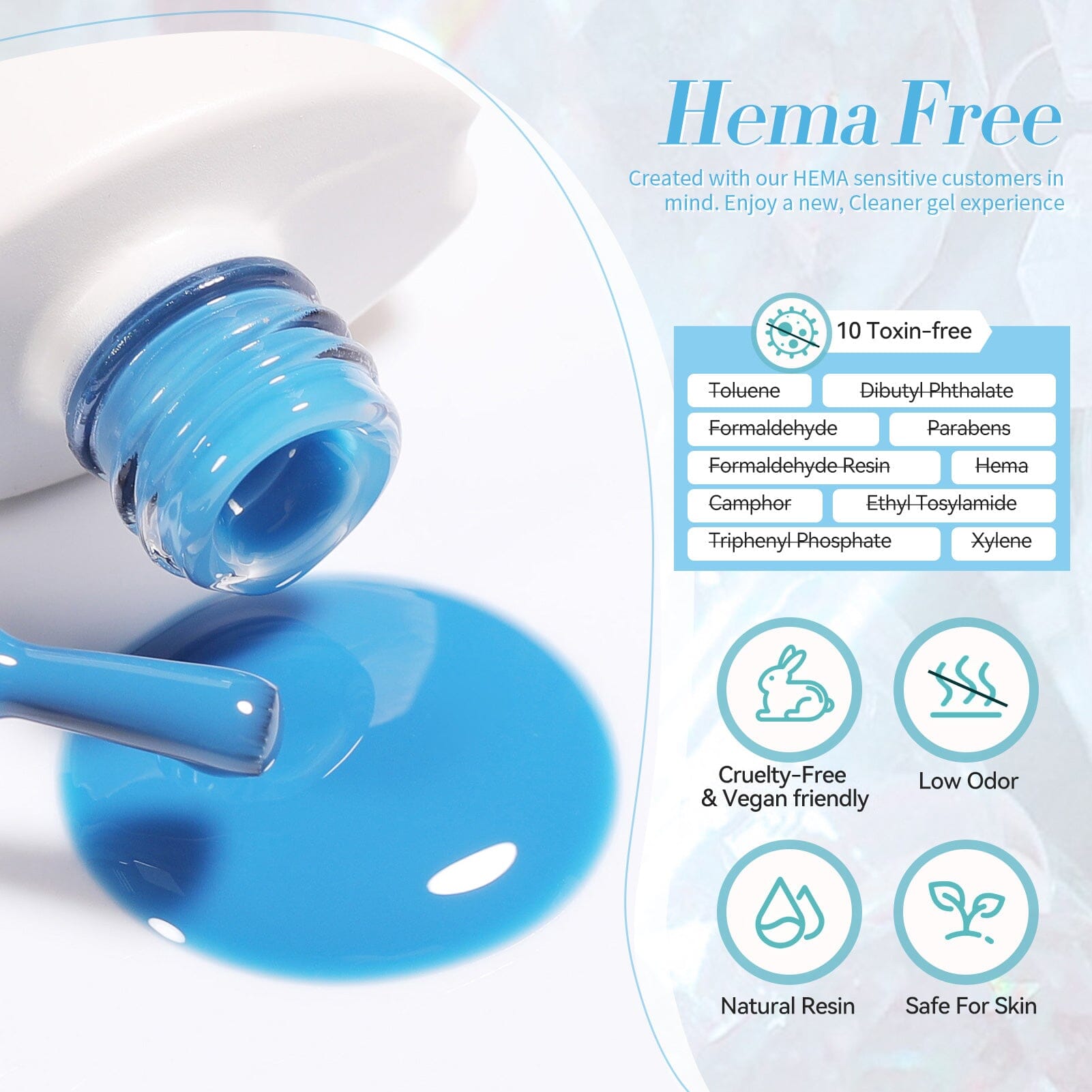 Blue Hema-Free Semi Jelly Gel Polish #11 15ml Gel Nail Polish BORN PRETTY 