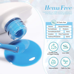 Blue Hema-Free Semi Jelly Gel Polish #11 15ml Gel Nail Polish BORN PRETTY 