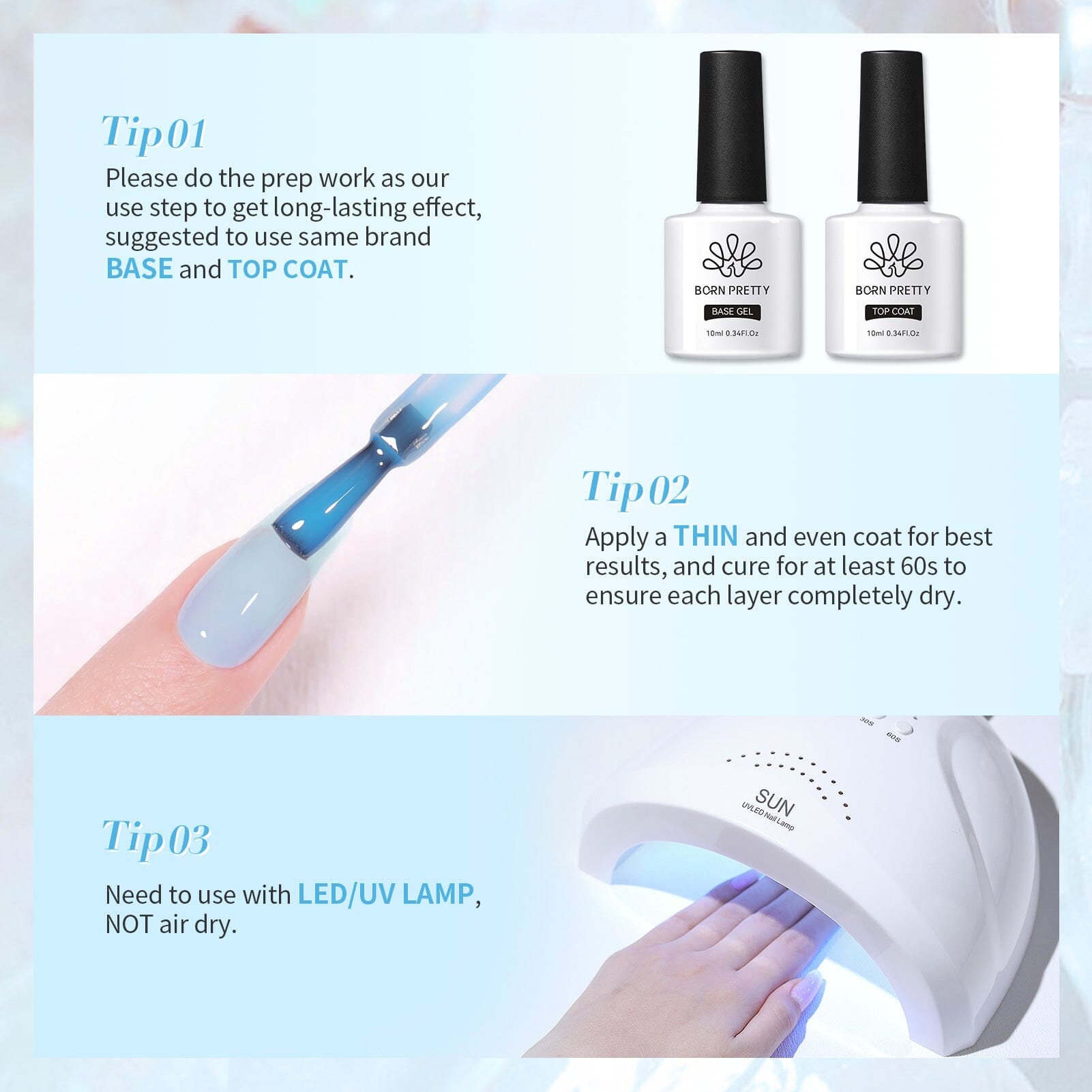 Blue Hema-Free Semi Jelly Gel Polish #11 15ml Gel Nail Polish BORN PRETTY 