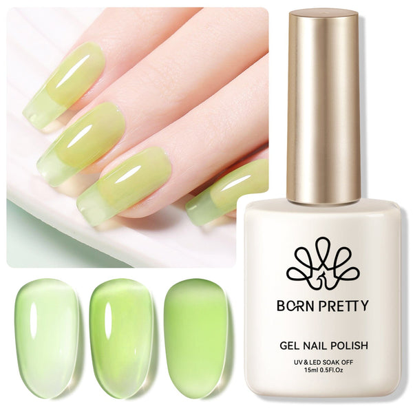 Green Hema-Free Ice Jelly Gel Polish #02 15ml Gel Nail Polish BORN PRETTY 
