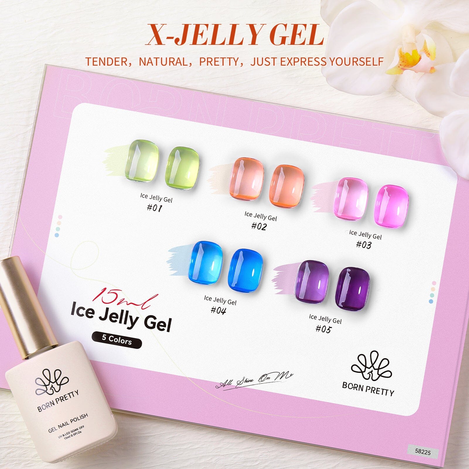 Orange Hema-Free Ice Jelly Gel Polish #04 15ml Gel Nail Polish BORN PRETTY 