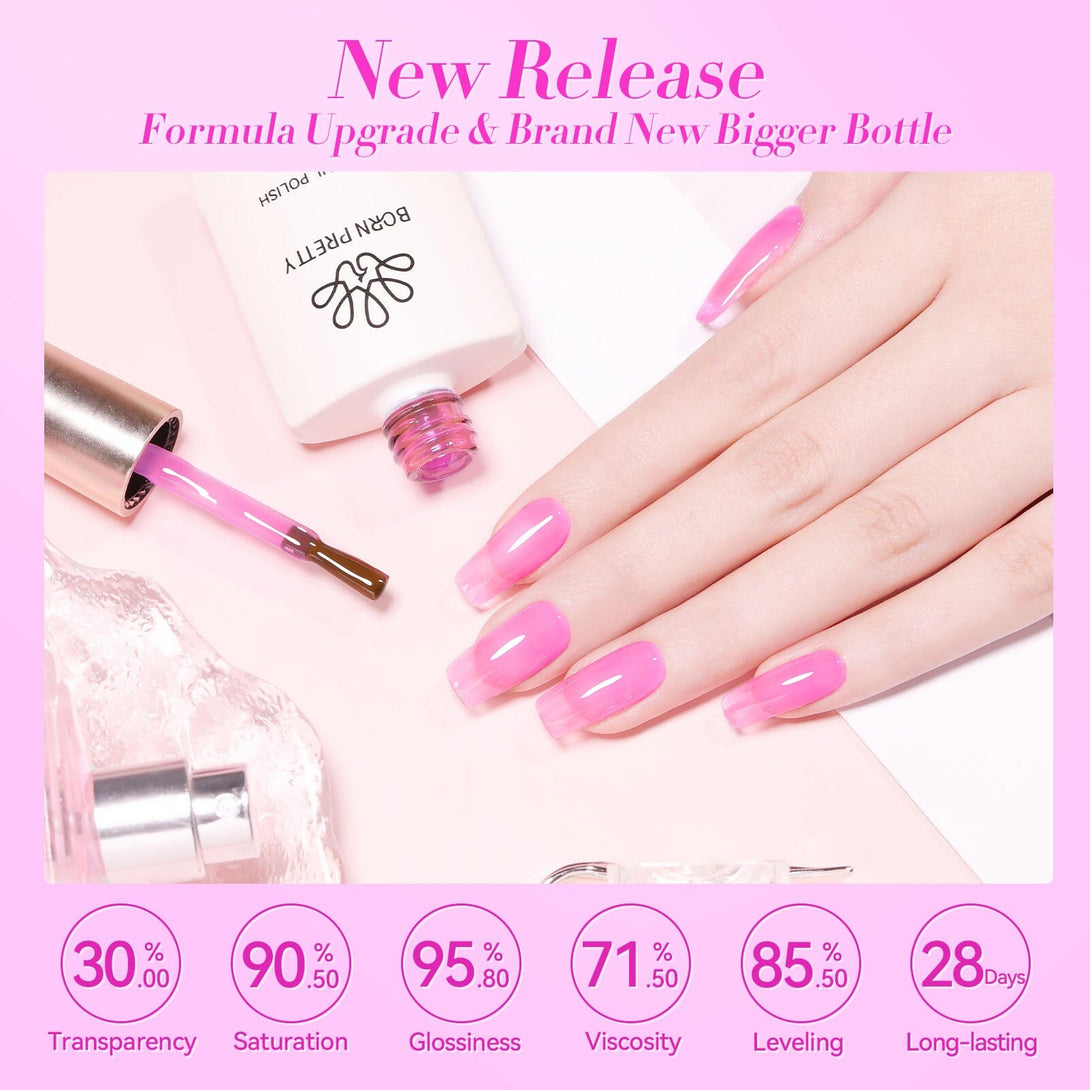 [US ONLY] Pink Hema-Free Ice Jelly Gel Polish #05 15ml Gel Nail Polish BORN PRETTY 