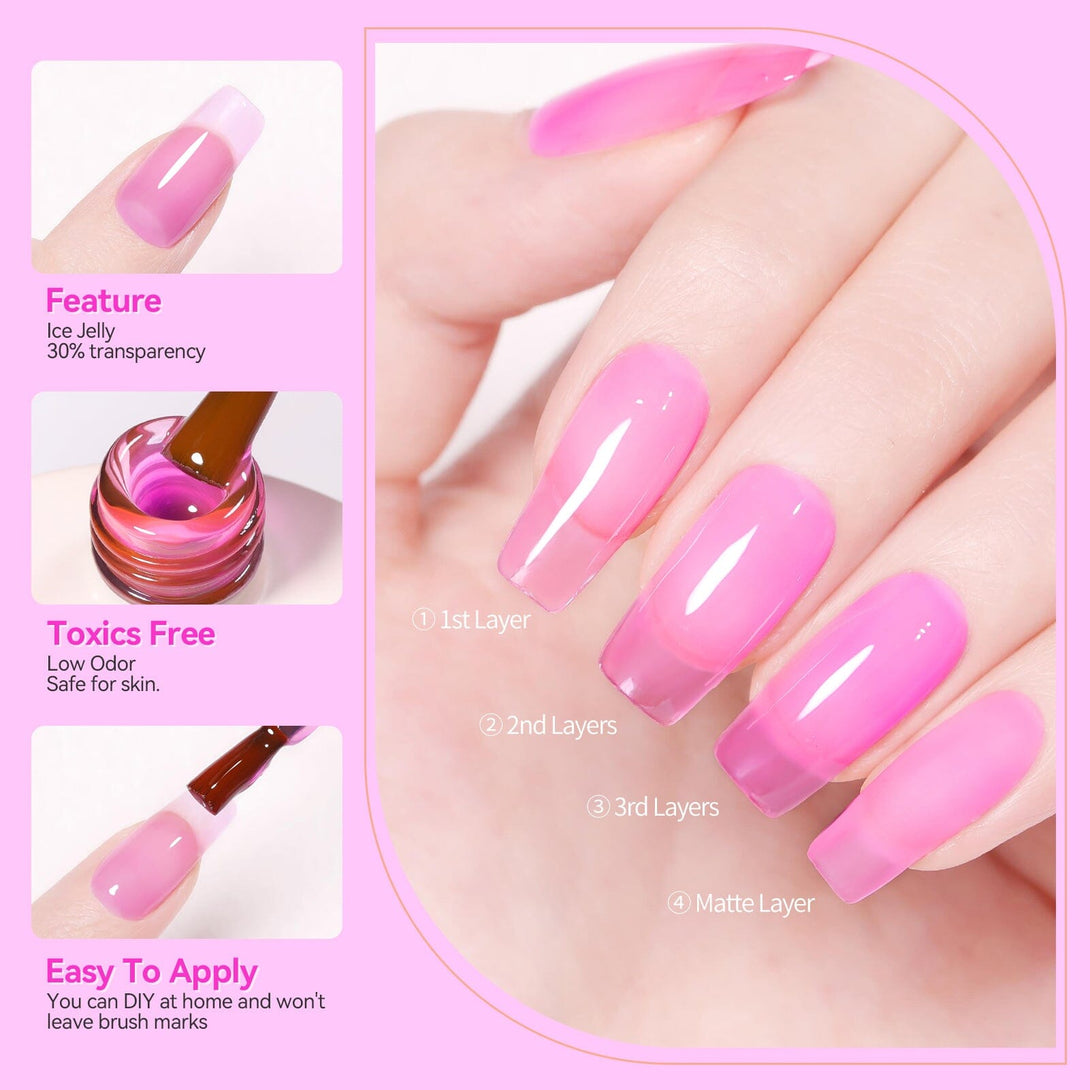 [US ONLY] Pink Hema-Free Ice Jelly Gel Polish #05 15ml Gel Nail Polish BORN PRETTY 