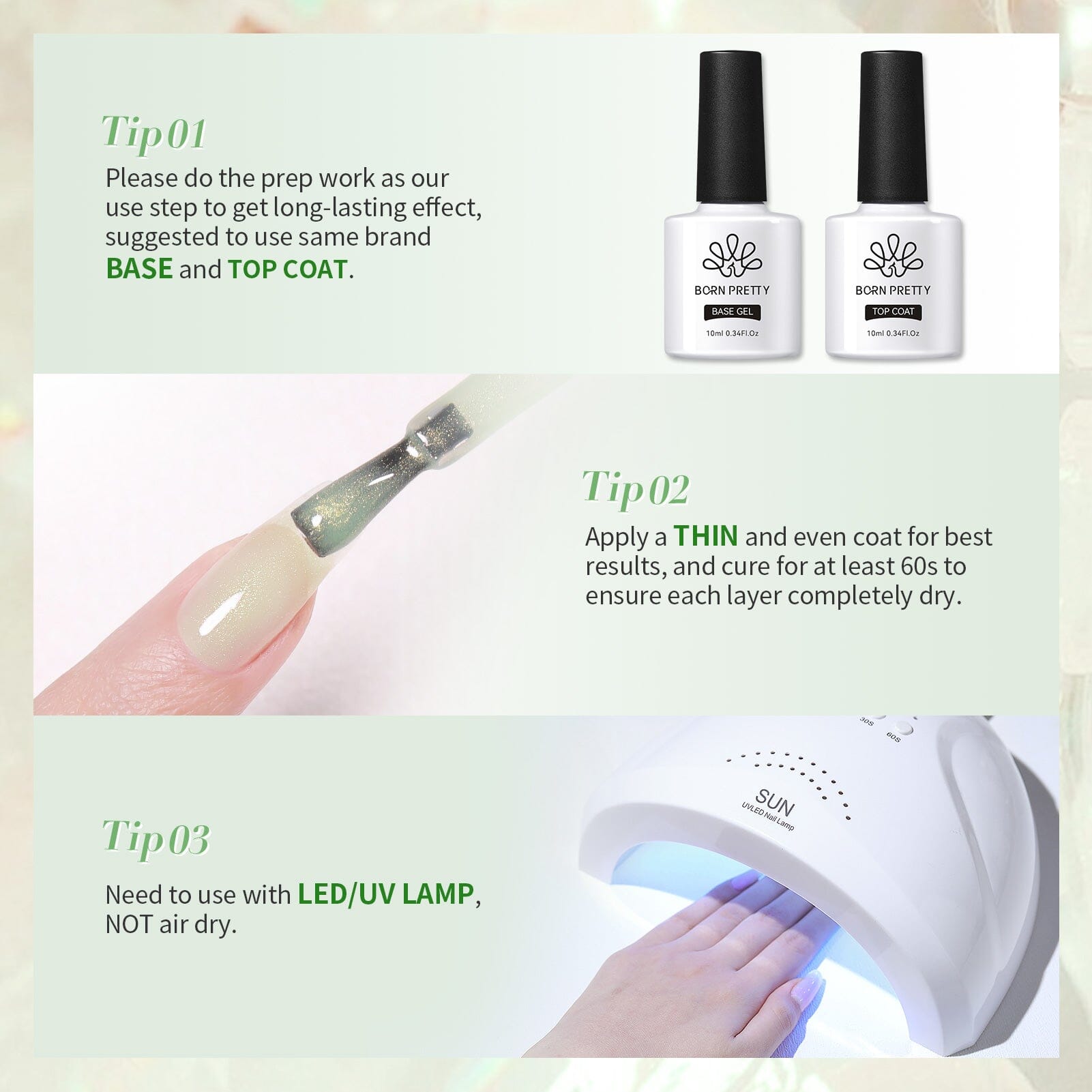 Green Hema-Free Glitter Jelly Gel Polish #01 15ml Gel Nail Polish BORN PRETTY 