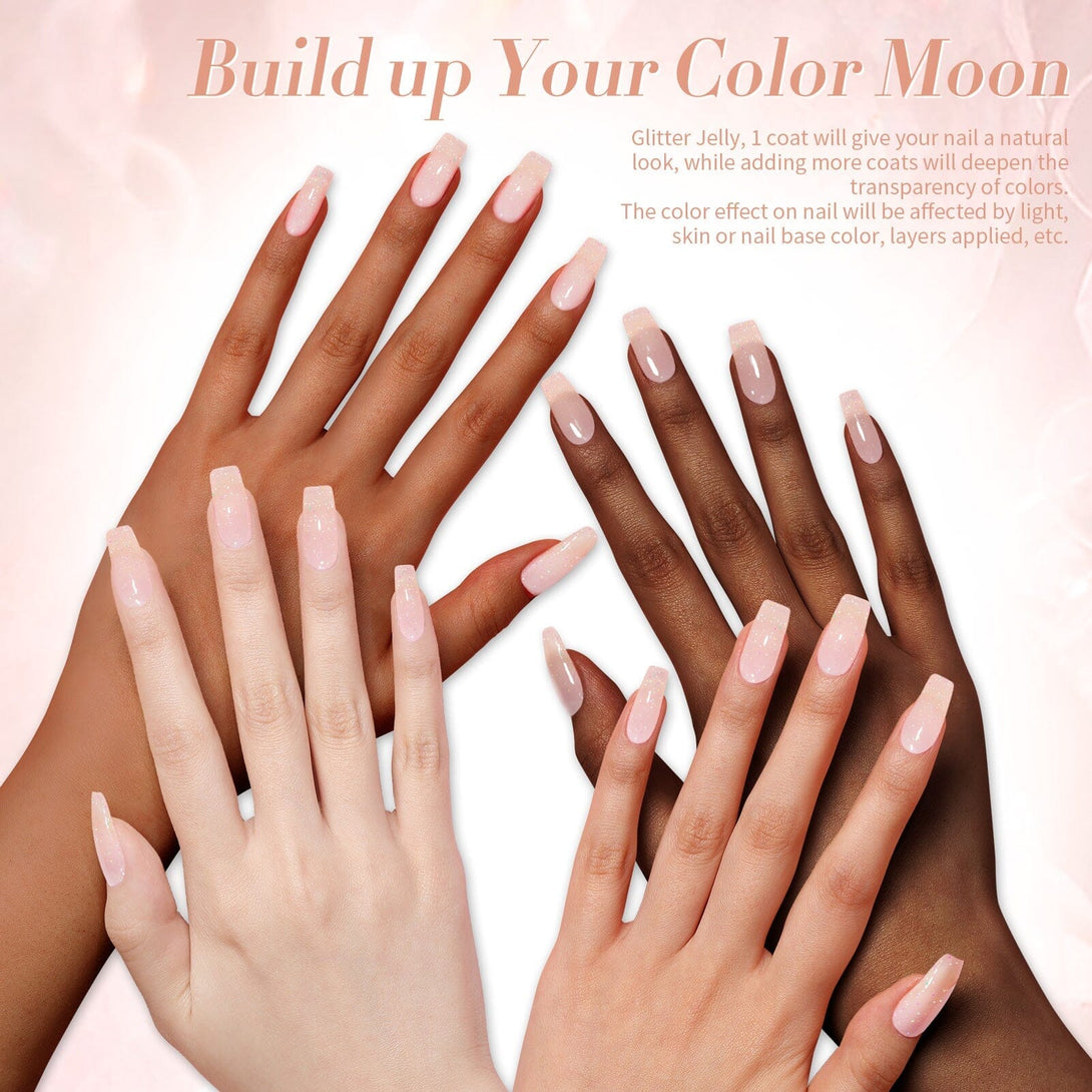 [US ONLY] Nude Hema-Free Glitter Jelly Gel Polish #03 15ml Gel Nail Polish BORN PRETTY 