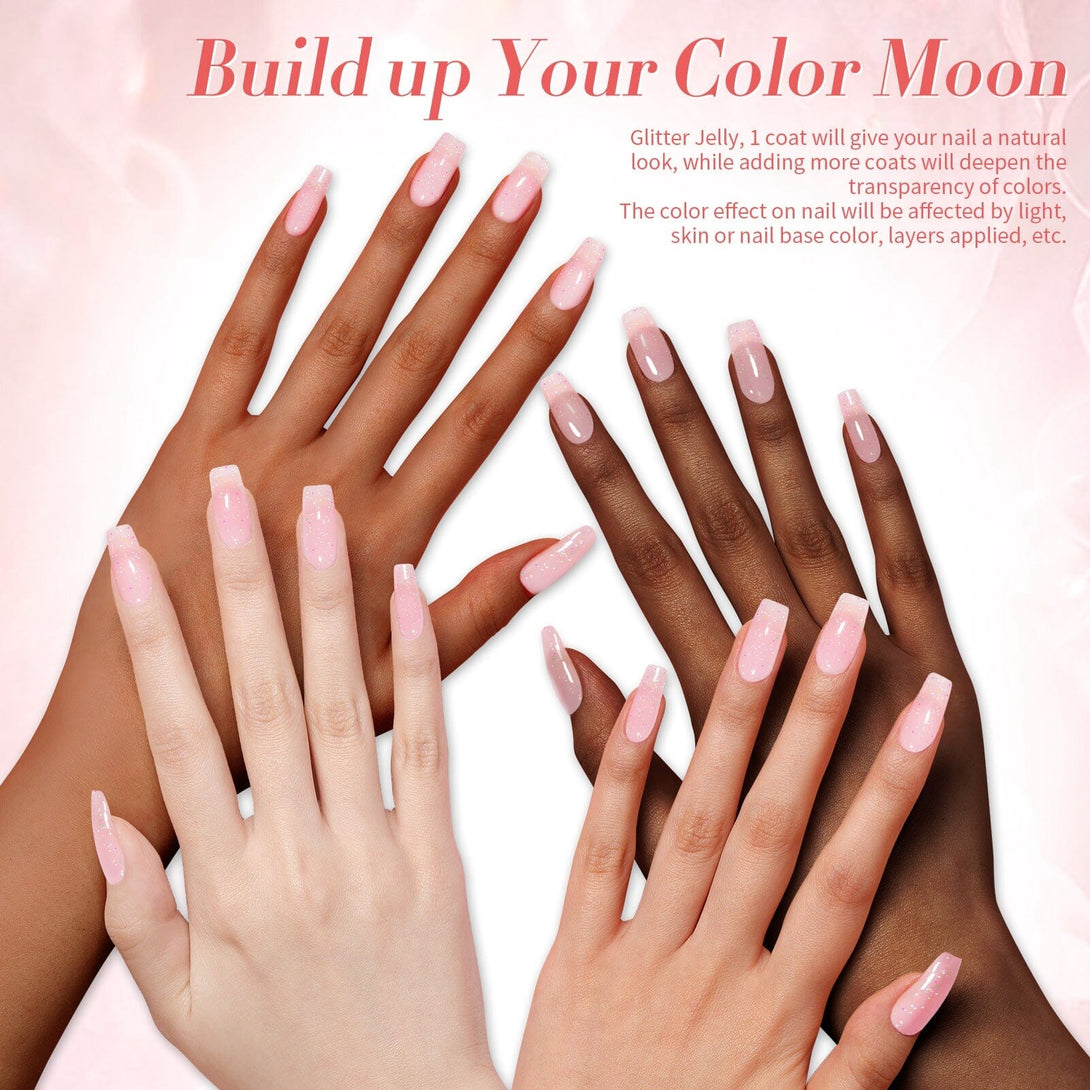 [US ONLY] Pink Hema-Free Glitter Jelly Gel Polish #04 15ml Gel Nail Polish BORN PRETTY 