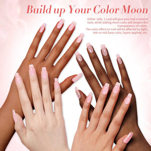 [US ONLY] Pink Hema-Free Glitter Jelly Gel Polish #04 15ml Gel Nail Polish BORN PRETTY 