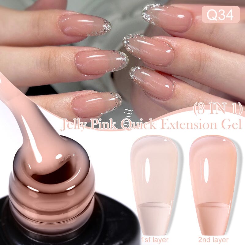 3 in 1 Jelly Pink Quick Extension Nail Gel LC-Q34 7ml Clearance LILYCUTE 