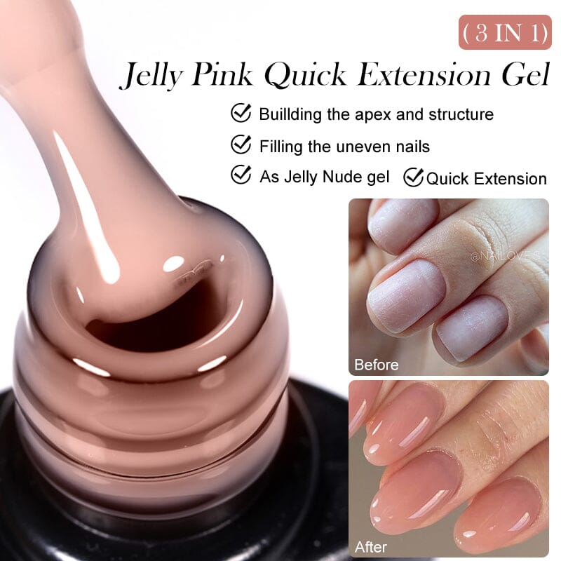 3 in 1 Jelly Pink Quick Extension Nail Gel LC-Q34 7ml Clearance LILYCUTE 