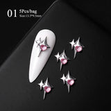 5pcs Rhinestones Metal Nail Decorations #02 Clearance No Brand 