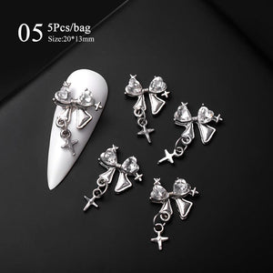 5pcs Rhinestones Metal Nail Decorations #02 Clearance No Brand 