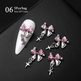5pcs Rhinestones Metal Nail Decorations #02 Clearance No Brand 