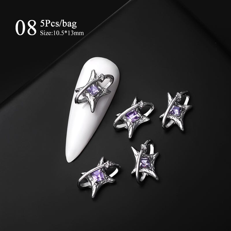 5pcs Rhinestones Metal Nail Decorations Nail Art No Brand 