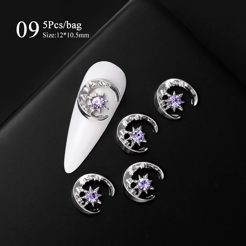5pcs Rhinestones Metal Nail Decorations #02 Clearance No Brand 
