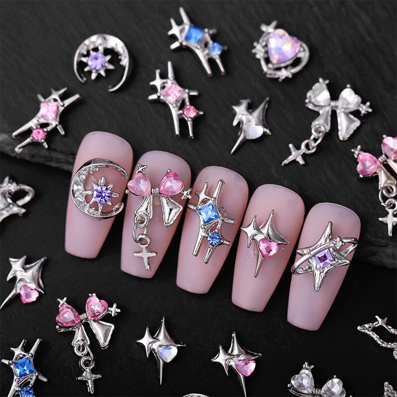 5pcs Rhinestones Metal Nail Decorations #02 Clearance No Brand 