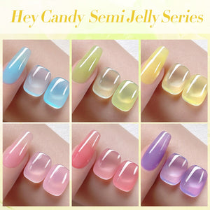 6 Colors Hey Candy Semi Jelly Gel Polish Set 7ml Gel Nail Polish BORN PRETTY 